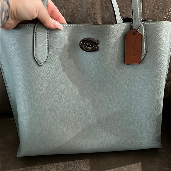 Coach Handbags - Coach blue  Leather Tote Bag